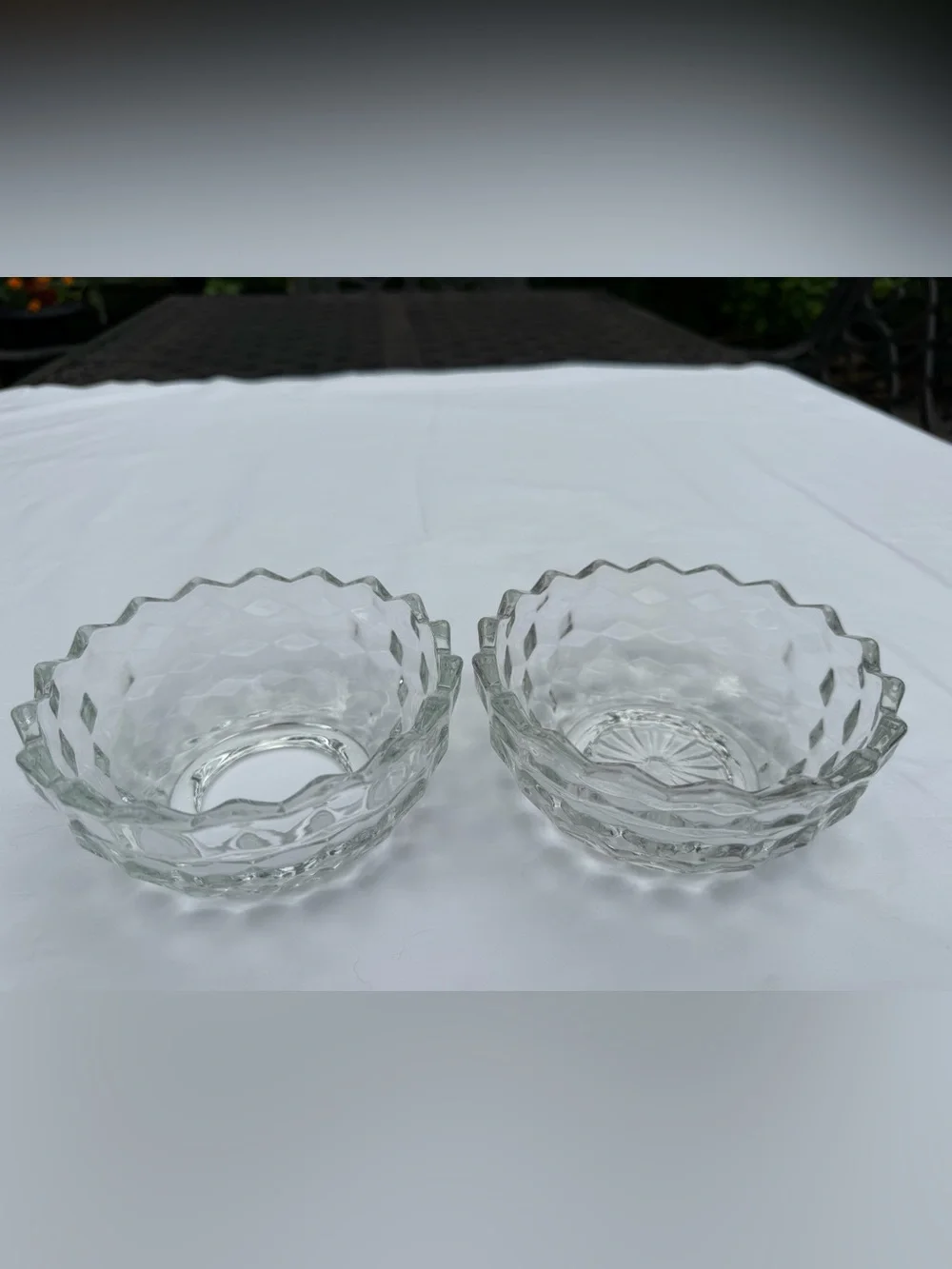 Vtg Fostoria American Cubist Clear Glass Fairy Lamp Candle Votive Holder 5
